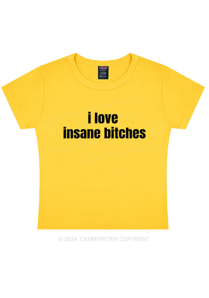 I Love Insane Bxxches Y2K Valentine's Day Baby Tee Cherrykitten