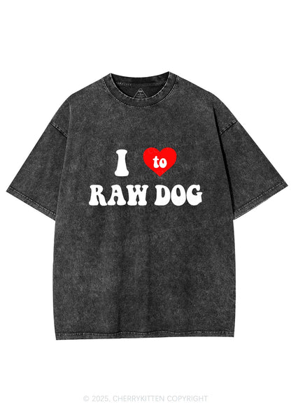 I Love Raw Dog Y2K Washed Tee Cherrykitten