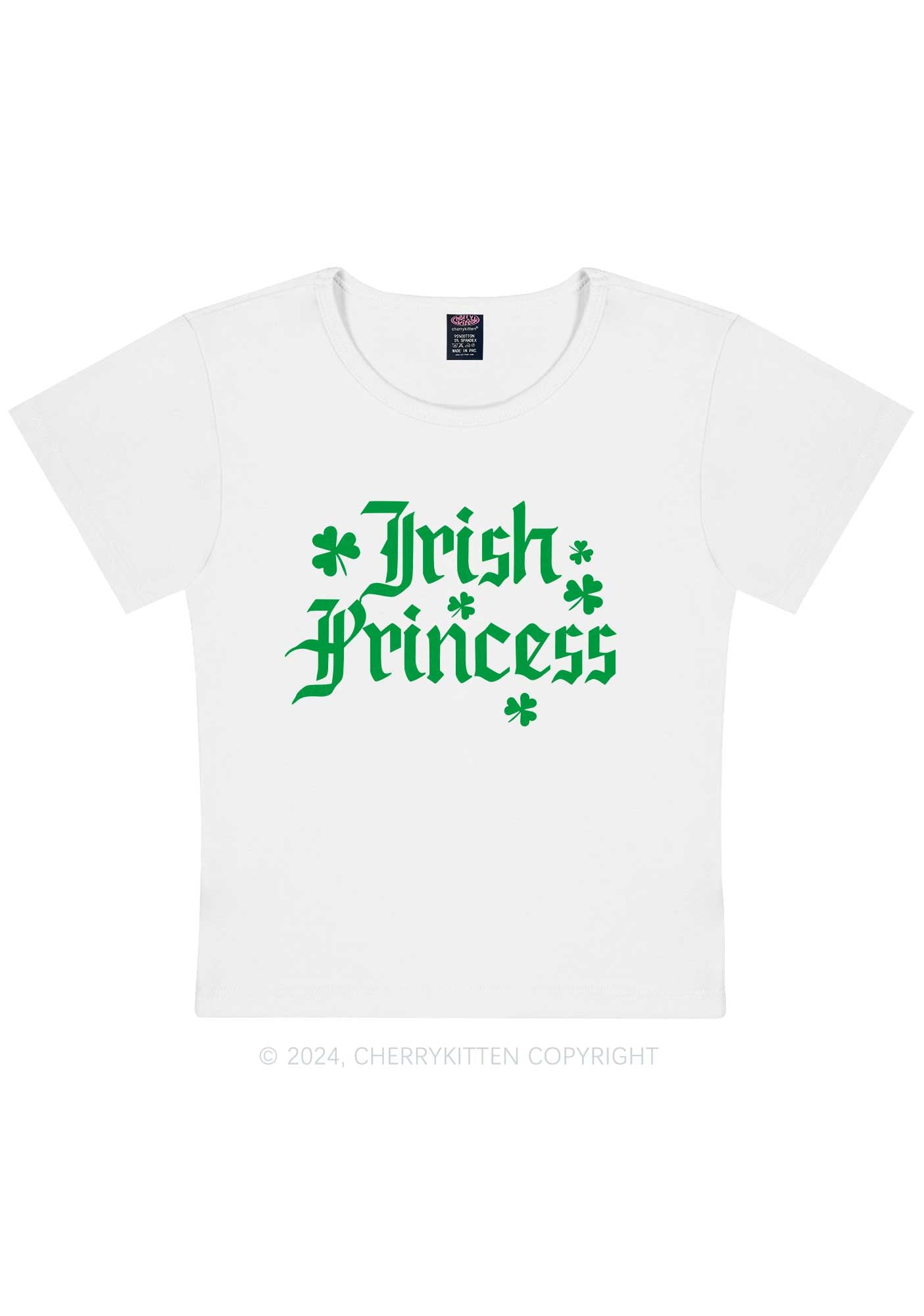 Irish Princess St Patricks Y2K Baby Tee Cherrykitten