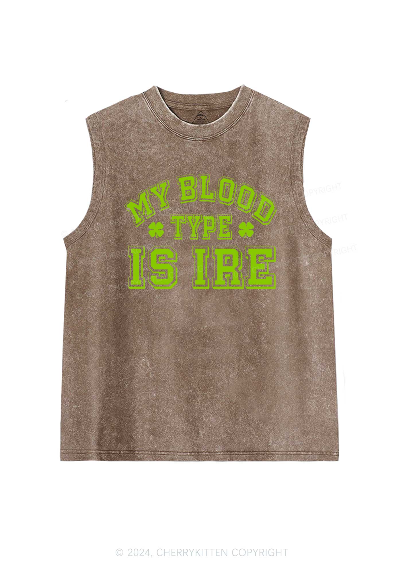 Blood Type Is Ire St Patricks Y2K Washed Tank Cherrykitten