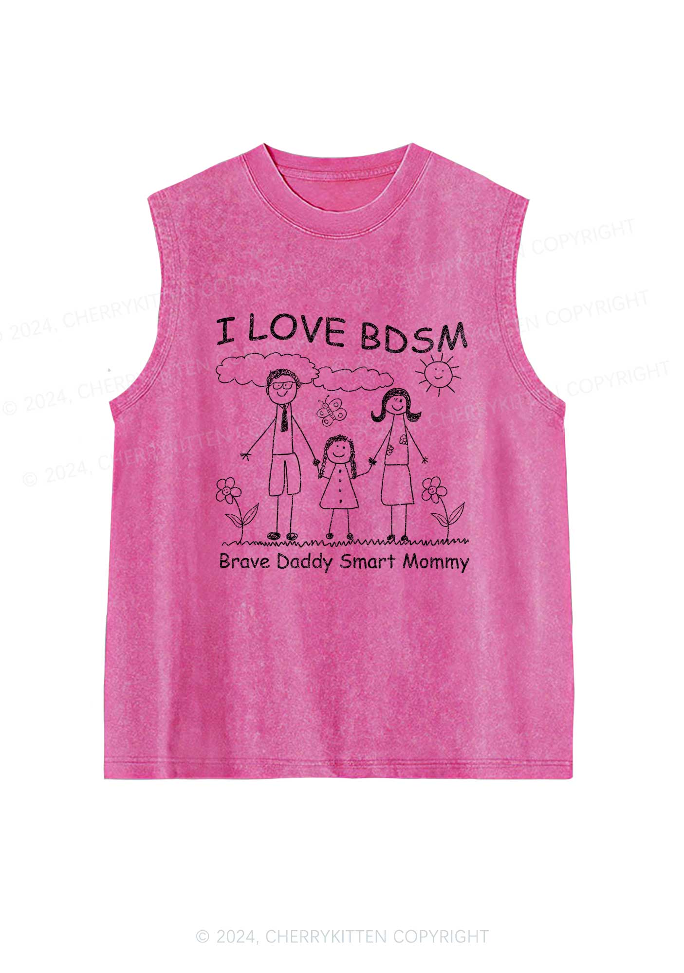 I Love BDSM Y2K Washed Tank Cherrykitten