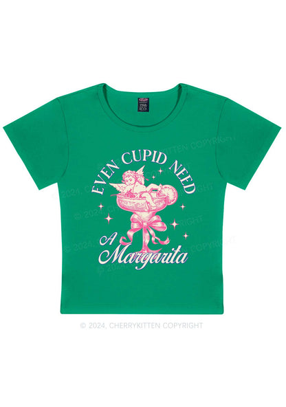 Cupid Needs Margarita Y2K Valentine's Day Baby Tee Cherrykitten