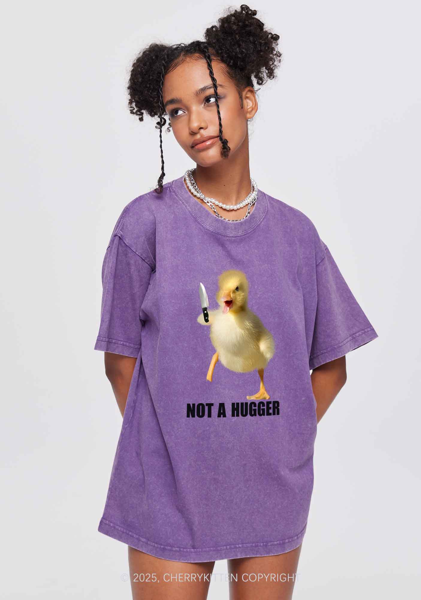 Not A Hugger Y2K Washed Tee Cherrykitten