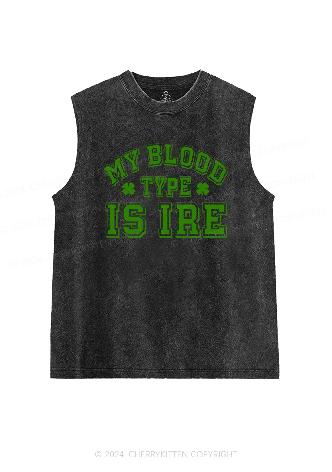 Blood Type Is Ire St Patricks Y2K Washed Tank Cherrykitten