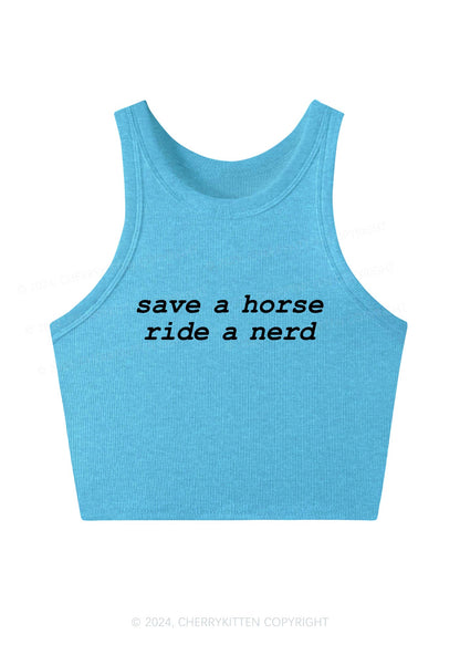 Save Horse Ride Nerd Y2K Crop Tank Top Cherrykitten