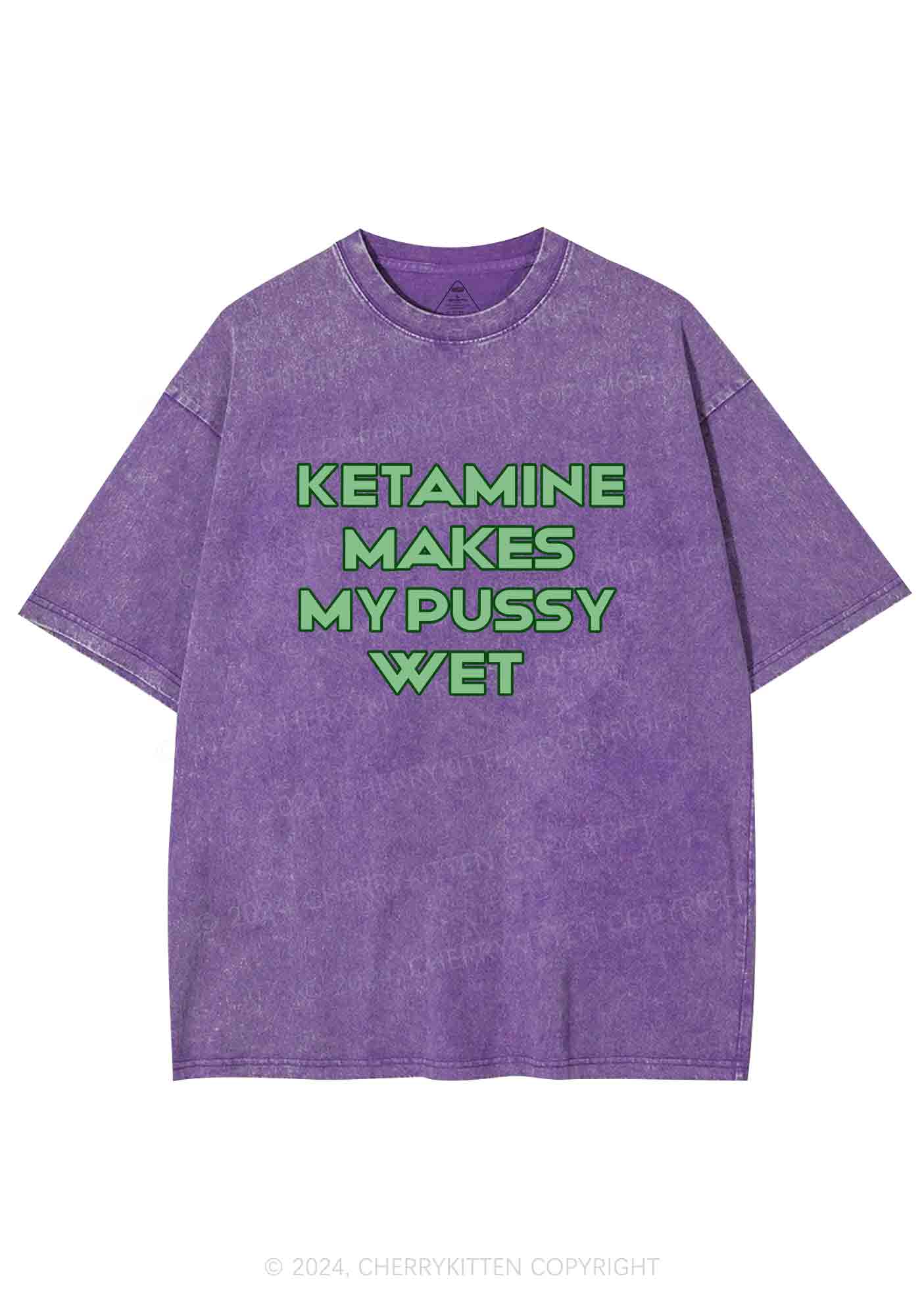 K Makes My Puxxy Wet Y2K Washed Tee Cherrykitten