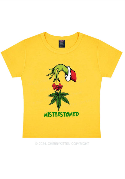 Christmas Mistlestoned Y2K Baby Tee Cherrykitten