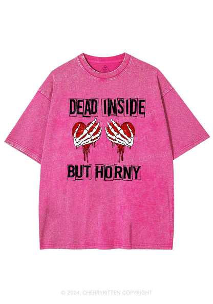 Dead Inside But Hxrny Y2K Valentine's Day Washed Tee Cherrykitten