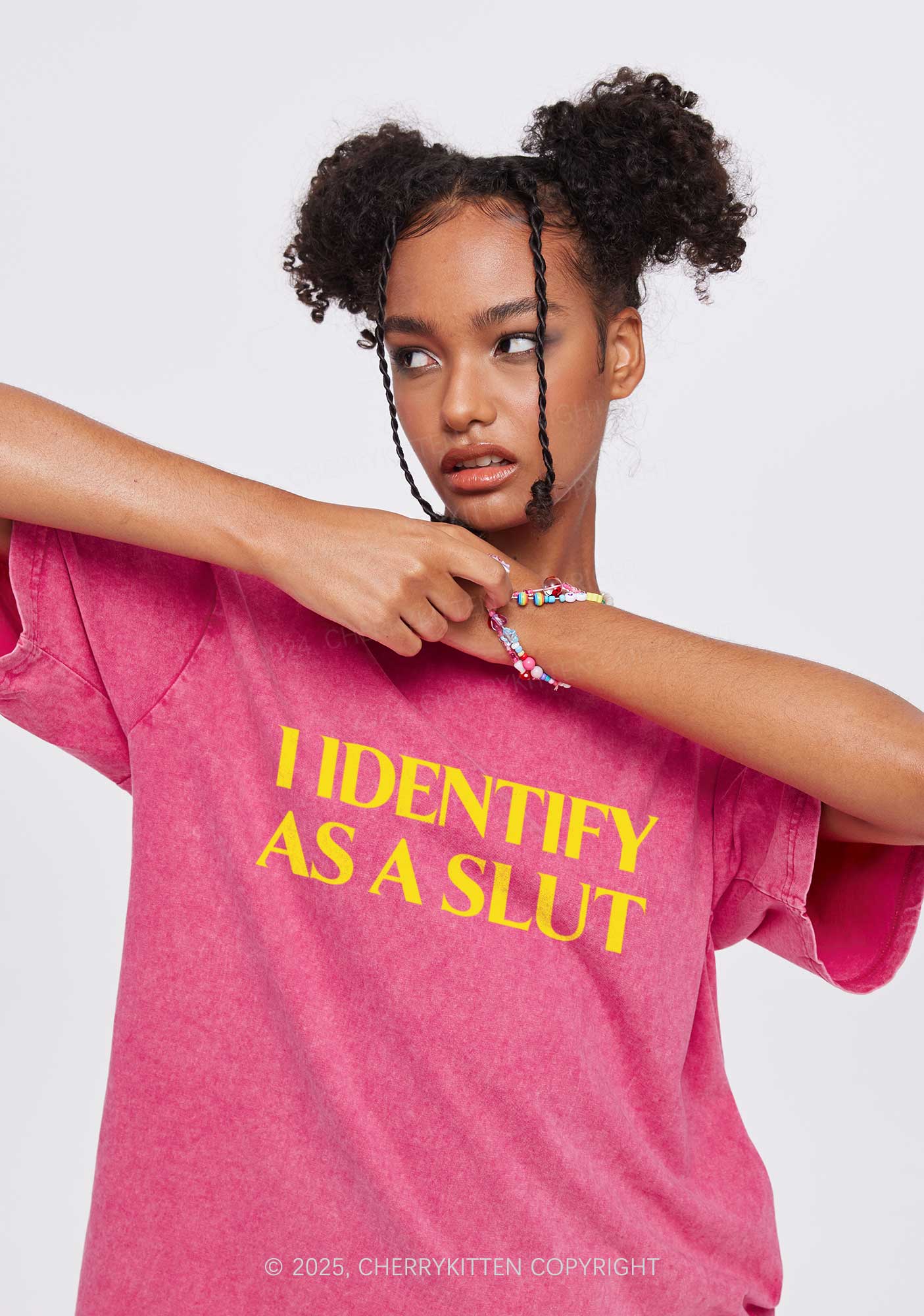 Identify As A Slxt Y2K Washed Tee Cherrykitten