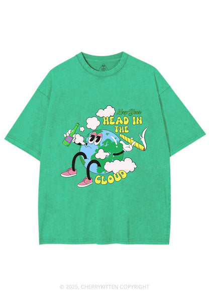 Keep Your Head In Cloud Y2K Washed Tee Cherrykitten