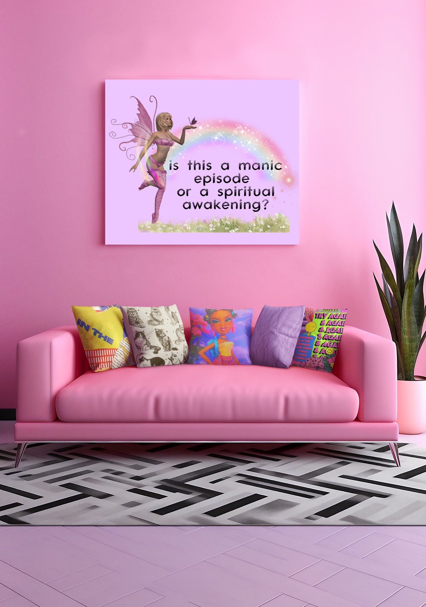 A Manic Episode Y2K Canvas Wall Art Cherrykitten