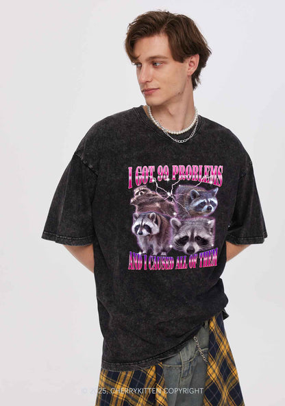 Raccoon Got Problems Y2K Washed Tee Cherrykitten