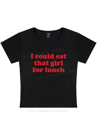 Eat That Girl For Lunch Y2K Baby Tee Cherrykitten