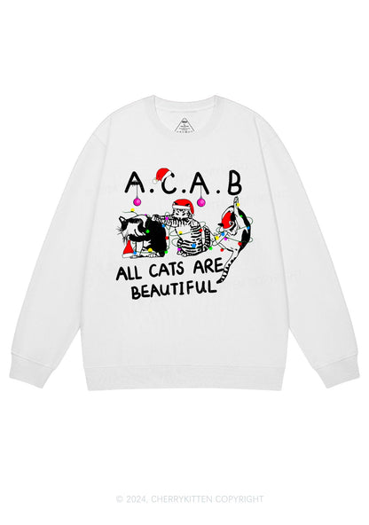 Christmas ACAB Cats Y2K Sweatshirt Cherrykitten