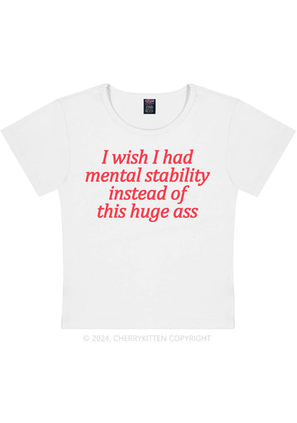 I Wish Mental Stability Y2K Baby Tee Cherrykitten