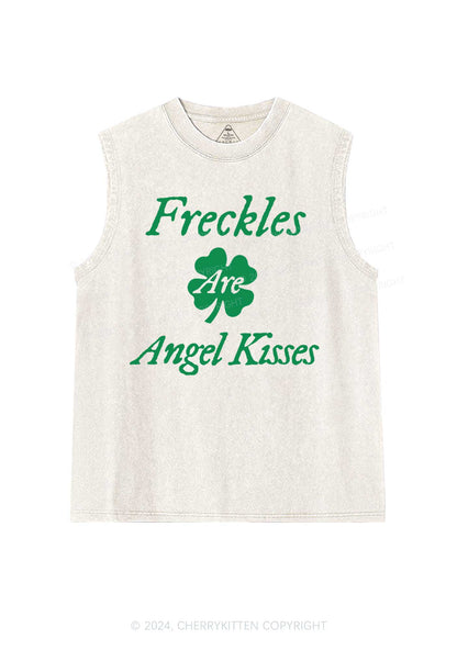 Freckles Are Angel Kisses St Patricks Y2K Washed Tank Cherrykitten