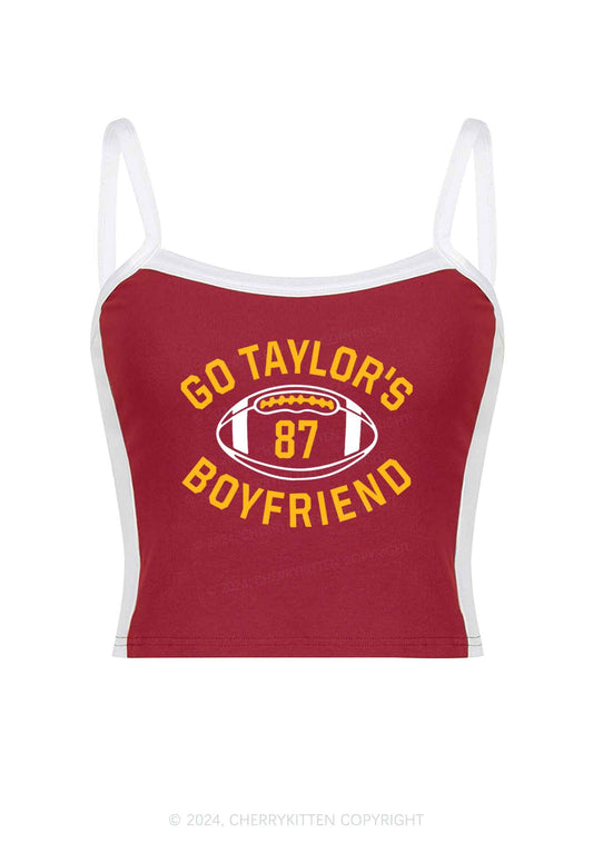 Go Boyfriend Y2K Super Bowl Color Block Crop Cami Top Cherrykitten