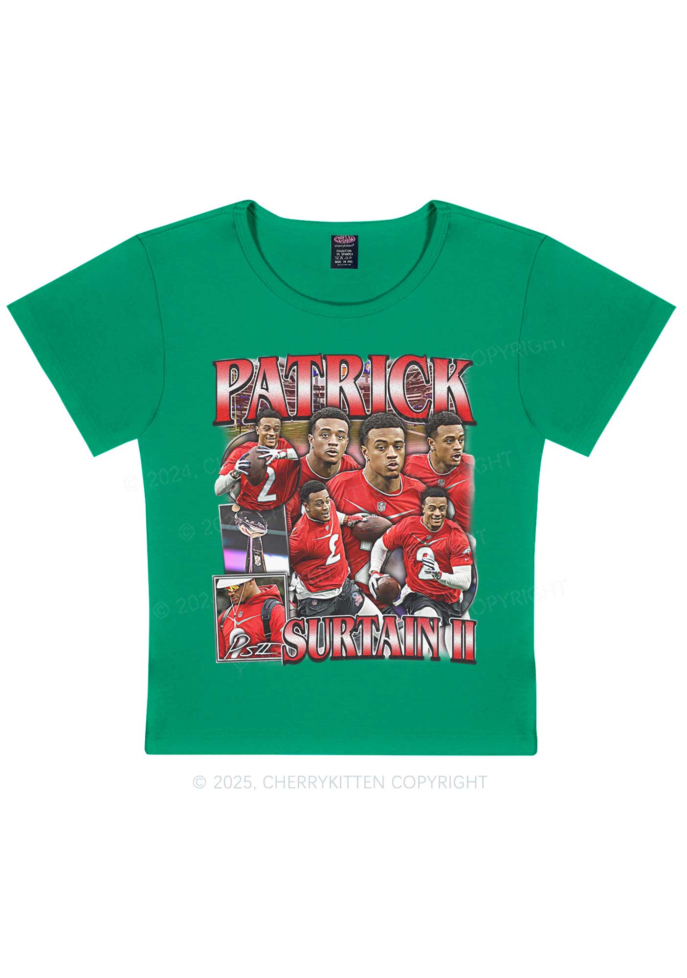 Red Patrick Y2K Super Bowl Baby Tee Cherrykitten