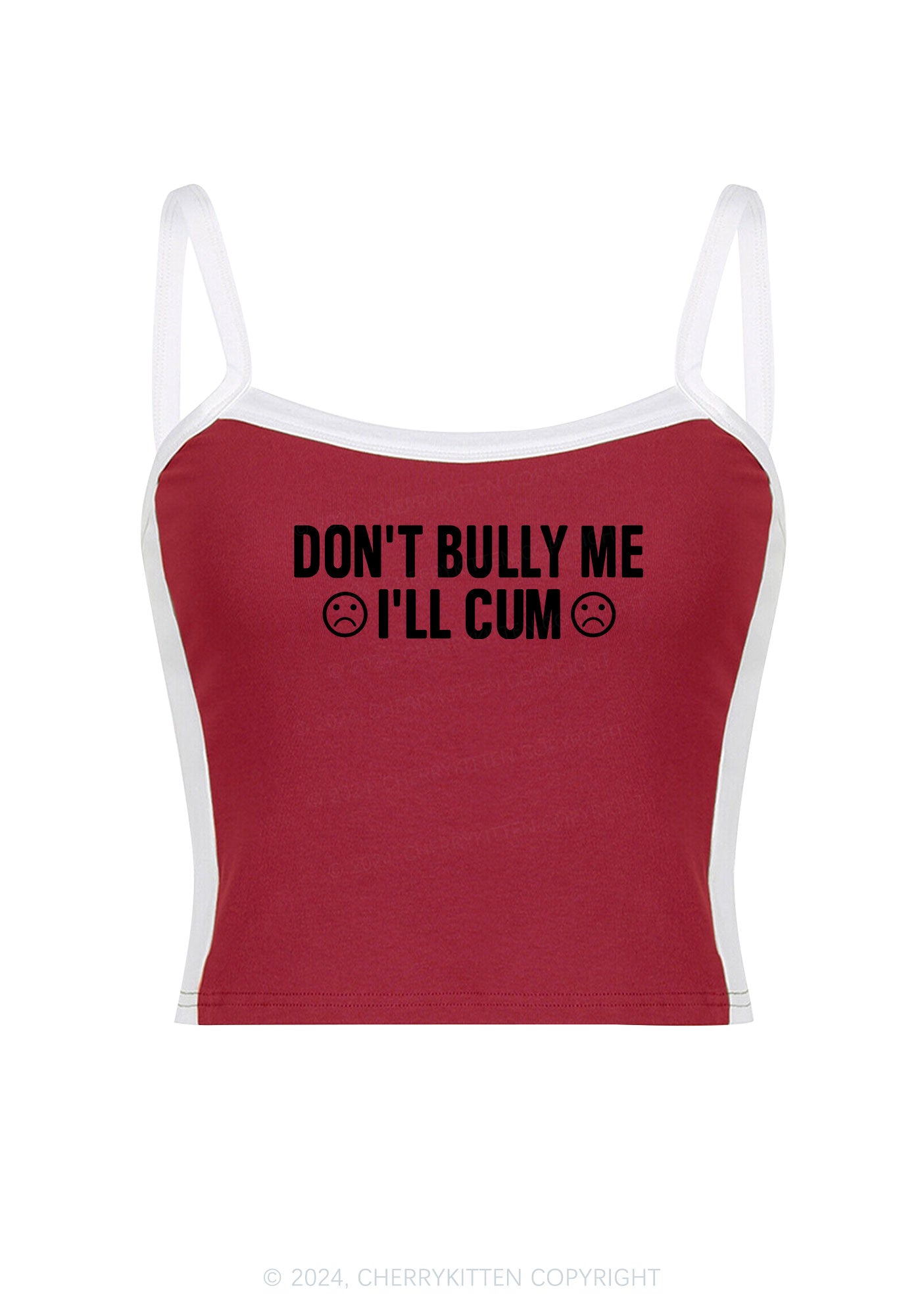 Don't Bully Me Y2K Color Block Crop Cami Top Cherrykitten