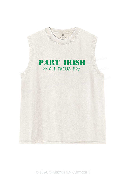 Part Irish All Trouble St Patricks Y2K Washed Tank Cherrykitten