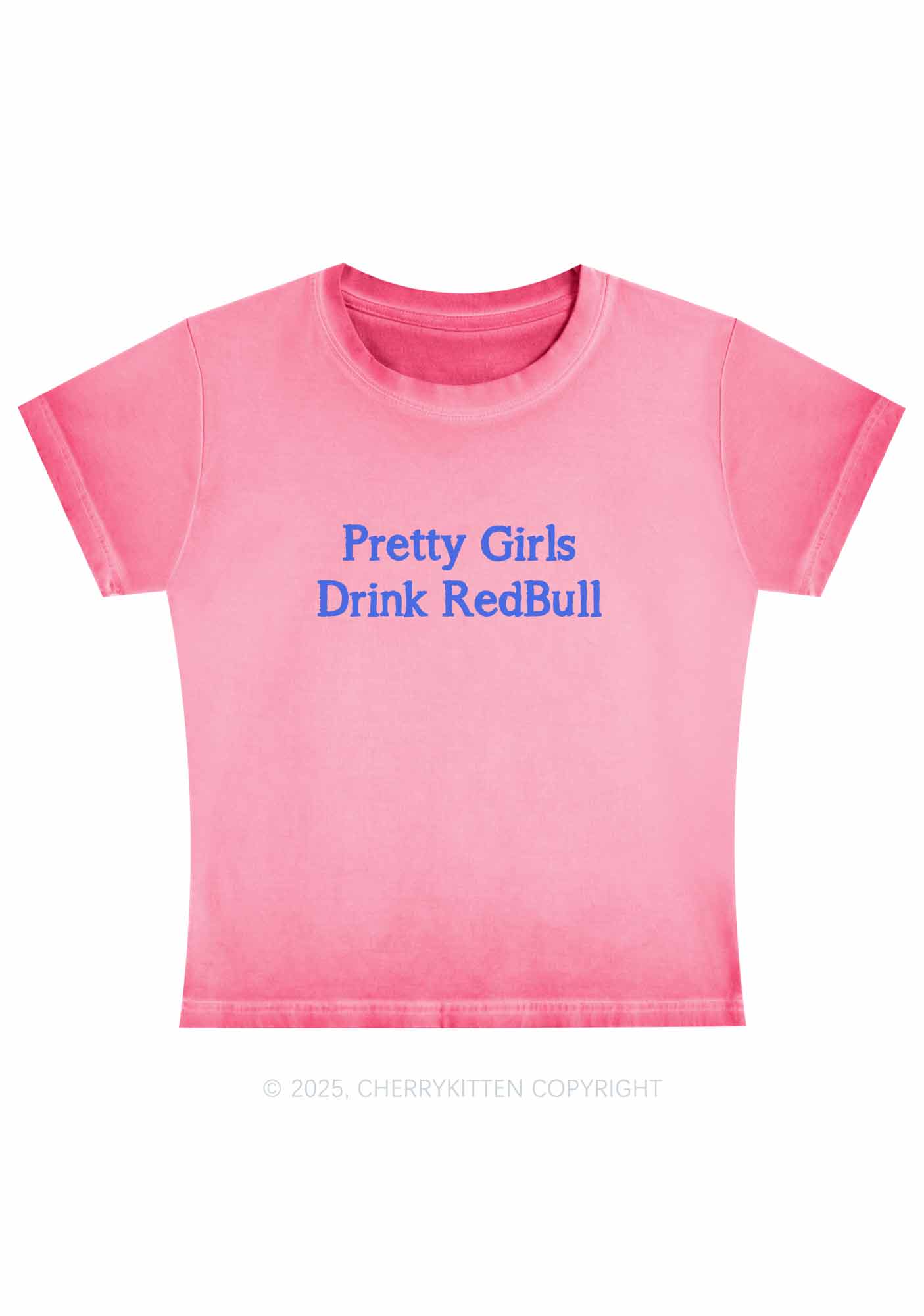 Pretty Girls Drink Redbull Y2K Vintage Classic Tee Cherrykitten