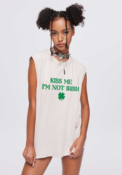 Im Not Irish St Patricks Y2K Washed Tank Cherrykitten