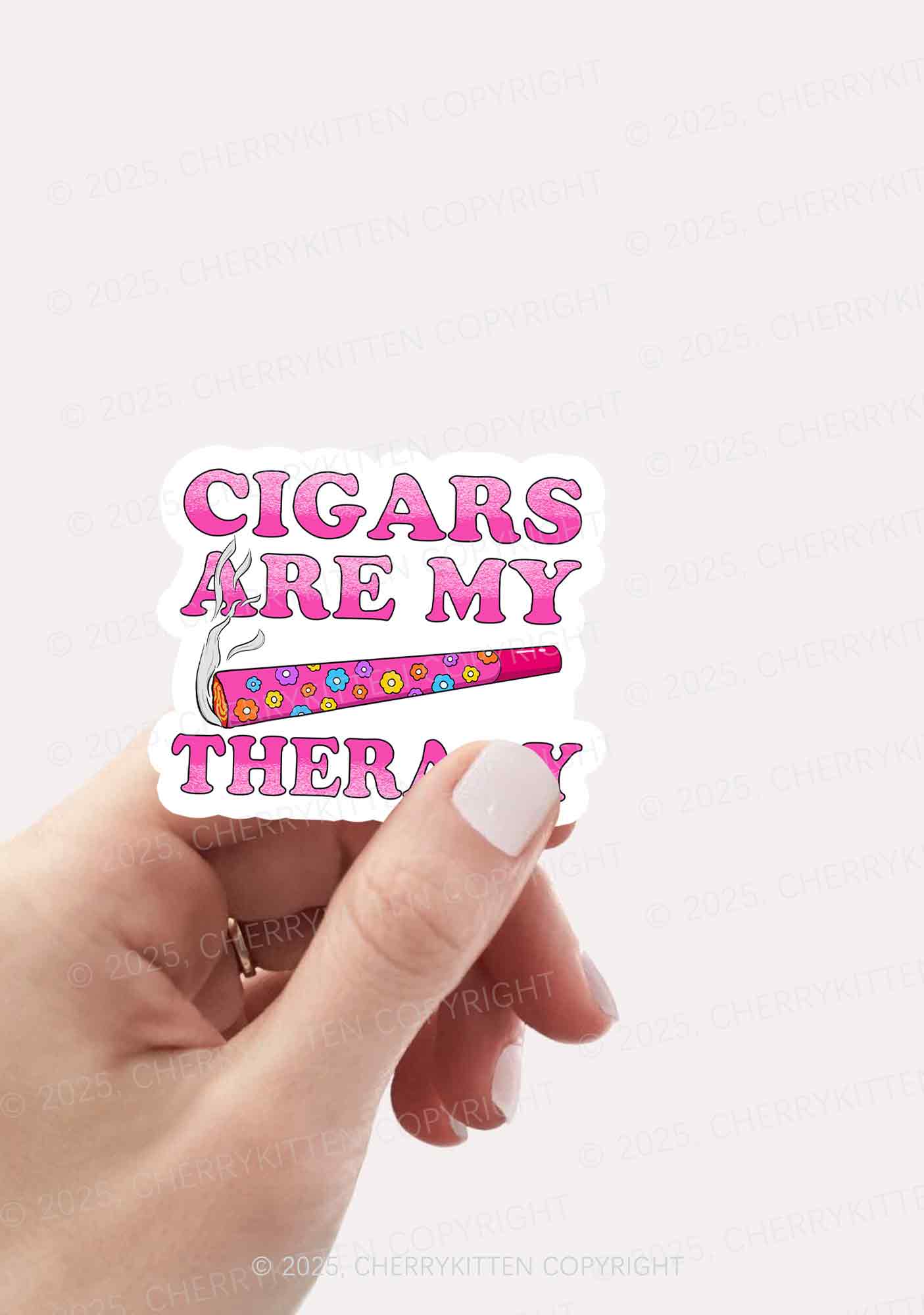 Cigars Are My Therapy 1Pc Y2K Sticker Cherrykitten