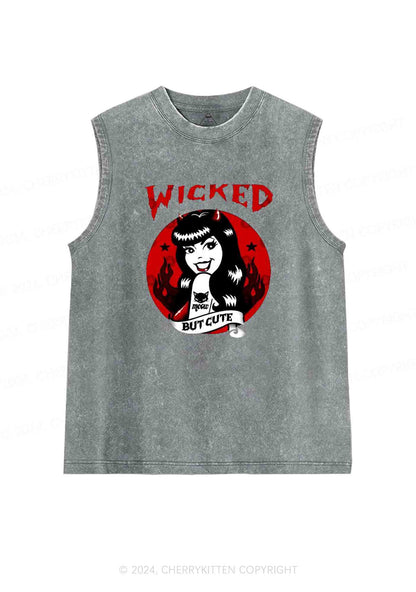 Halloween Wicked But Cute Y2K Washed Tank Cherrykitten