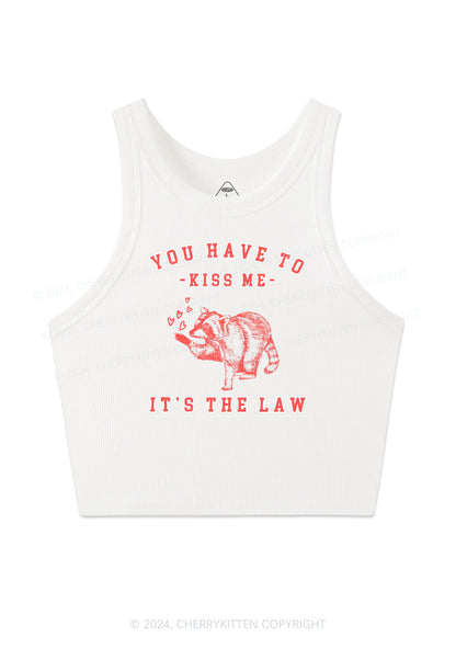 You Have To Kiss Me Y2K Valentine's Day Crop Tank Top Cherrykitten