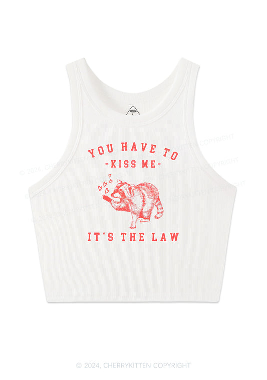 You Have To Kiss Me Y2K Valentine's Day Crop Tank Top Cherrykitten