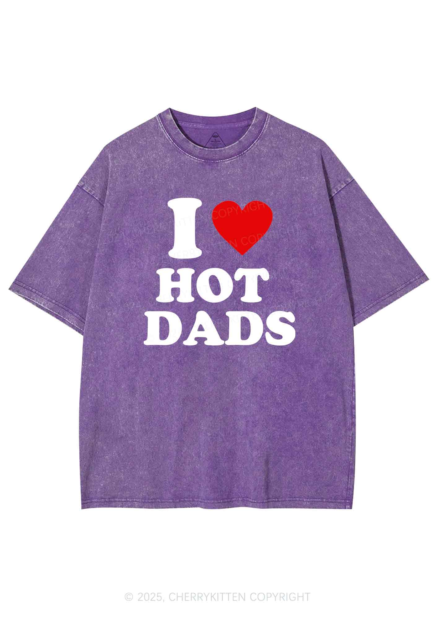 I Love Hot Dads Y2K Washed Tee Cherrykitten