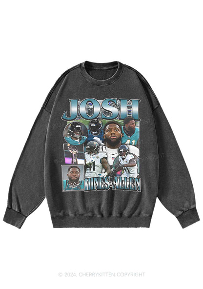 Green Josh Y2K Super Bowl Washed Sweatshirts Cherrykitten