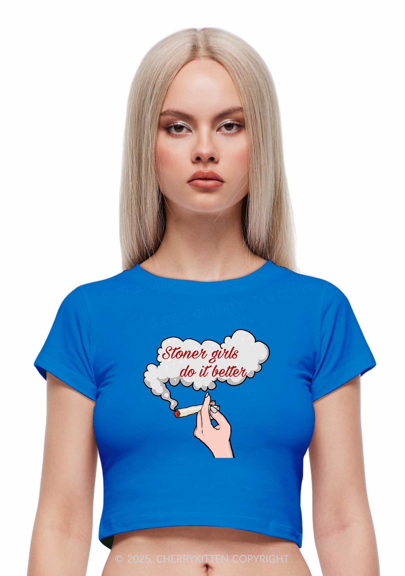 Stoner Girls Do It Better Y2K Baby Tee Cherrykitten