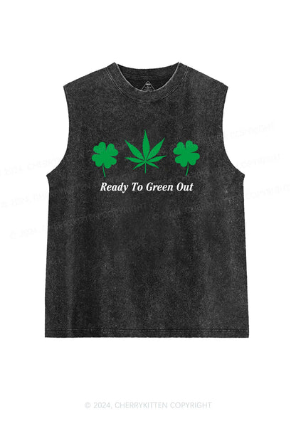 Ready To Green Out St Patricks Y2K Washed Tank Cherrykitten