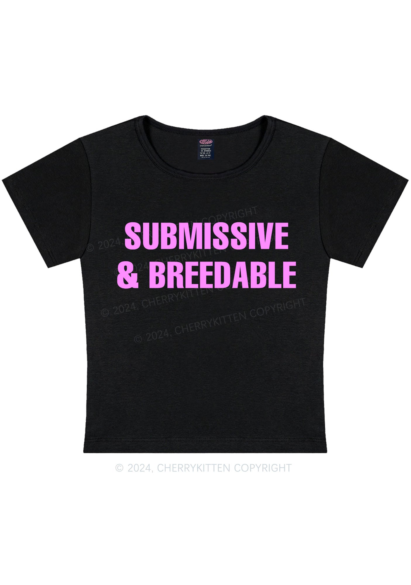 Submissive And Breedable Y2K Baby Tee Cherrykitten