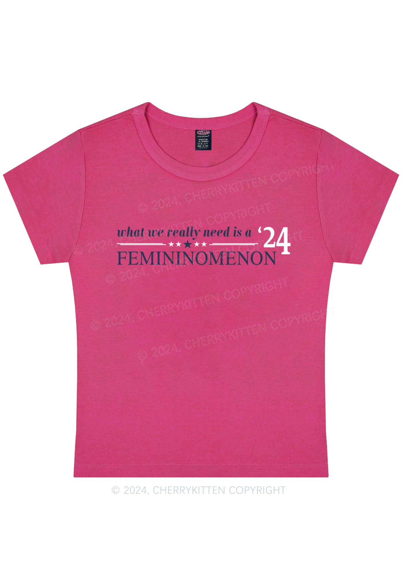 We Need Femininomenon Y2K Baby Tee Cherrykitten