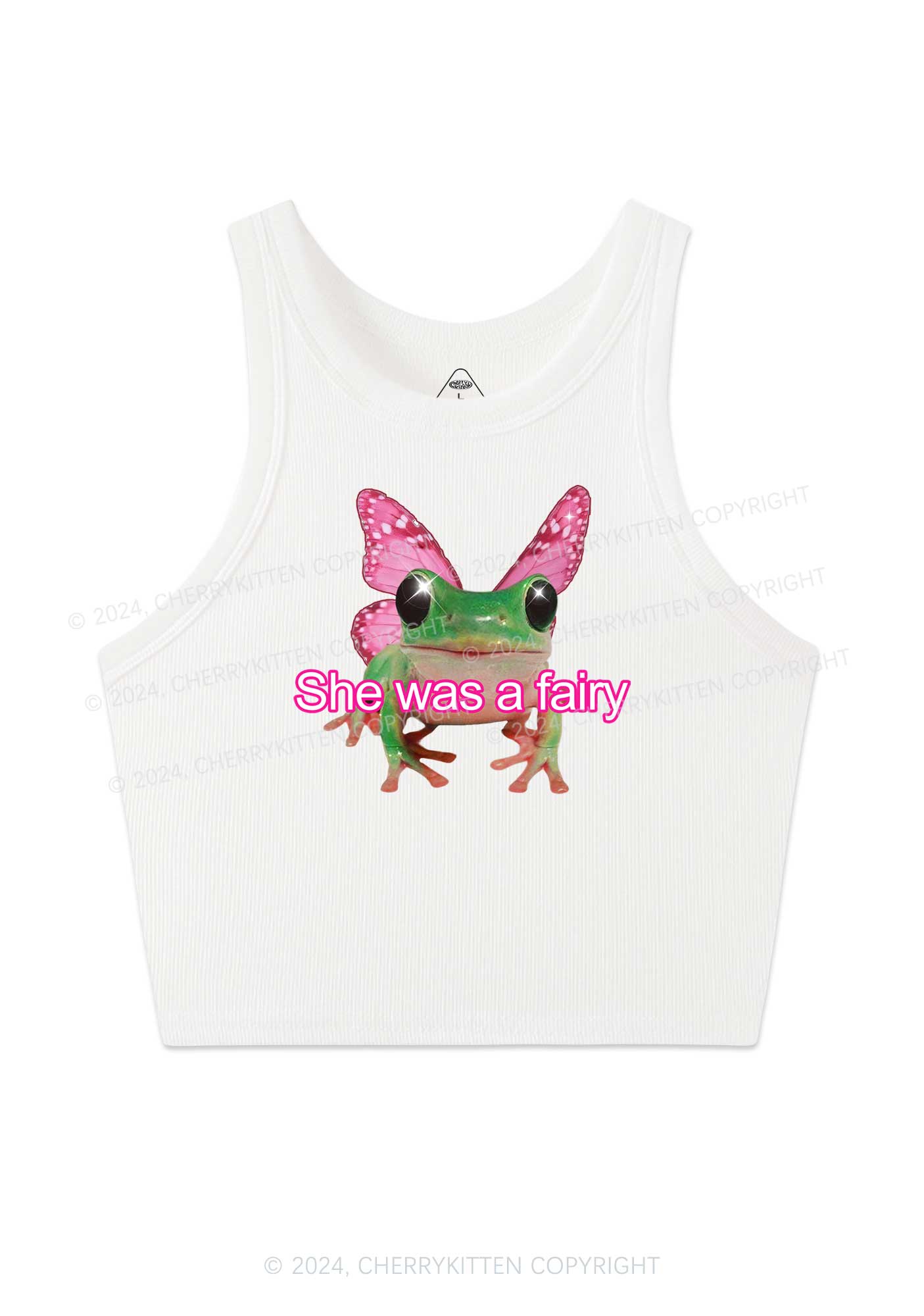 Fairy Frog Y2K Crop Tank Top Cherrykitten