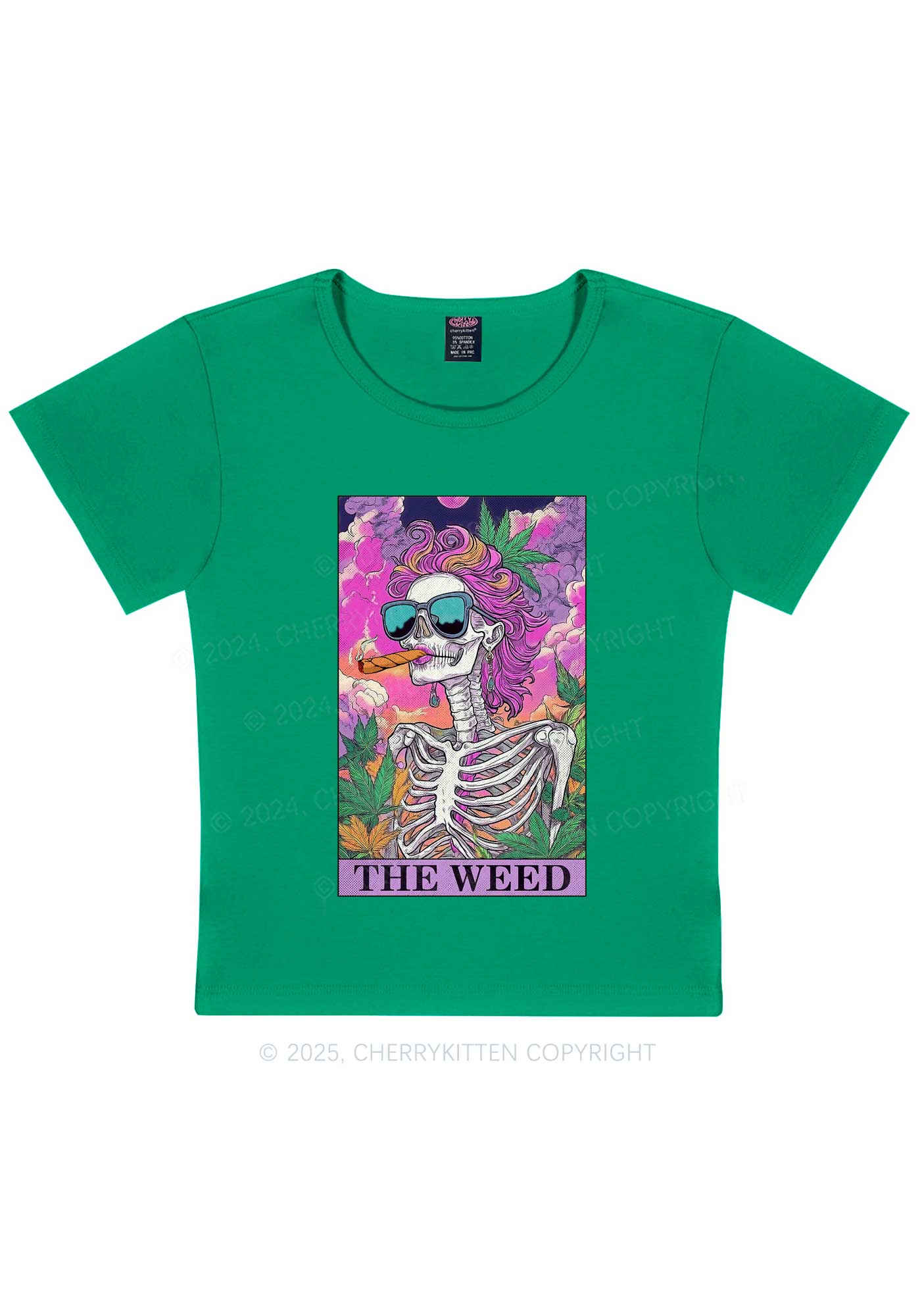 The Wxxd Skeleton Y2K Baby Tee Cherrykitten