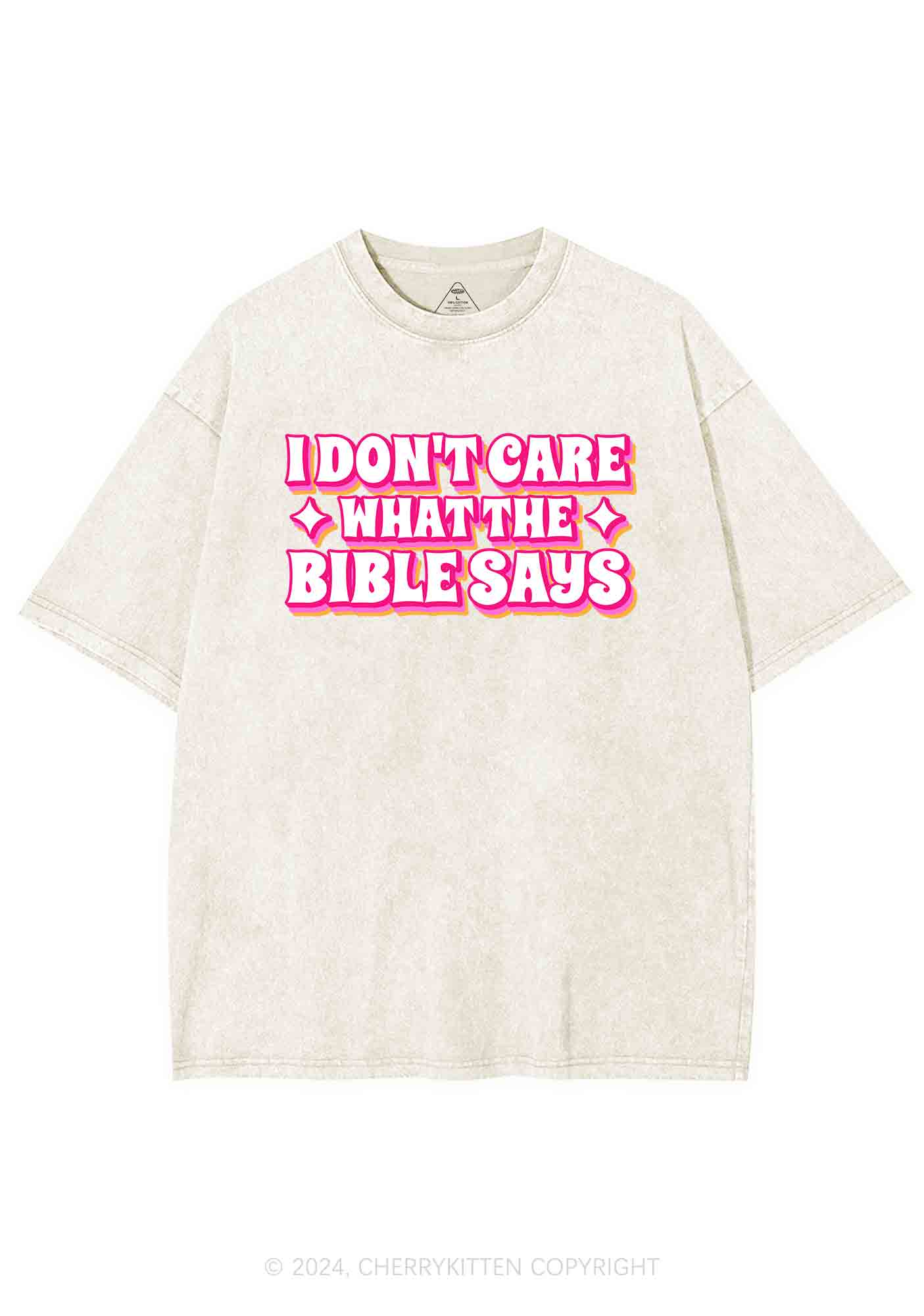 I Don't Care What It Says Y2K Washed Tee Cherrykitten