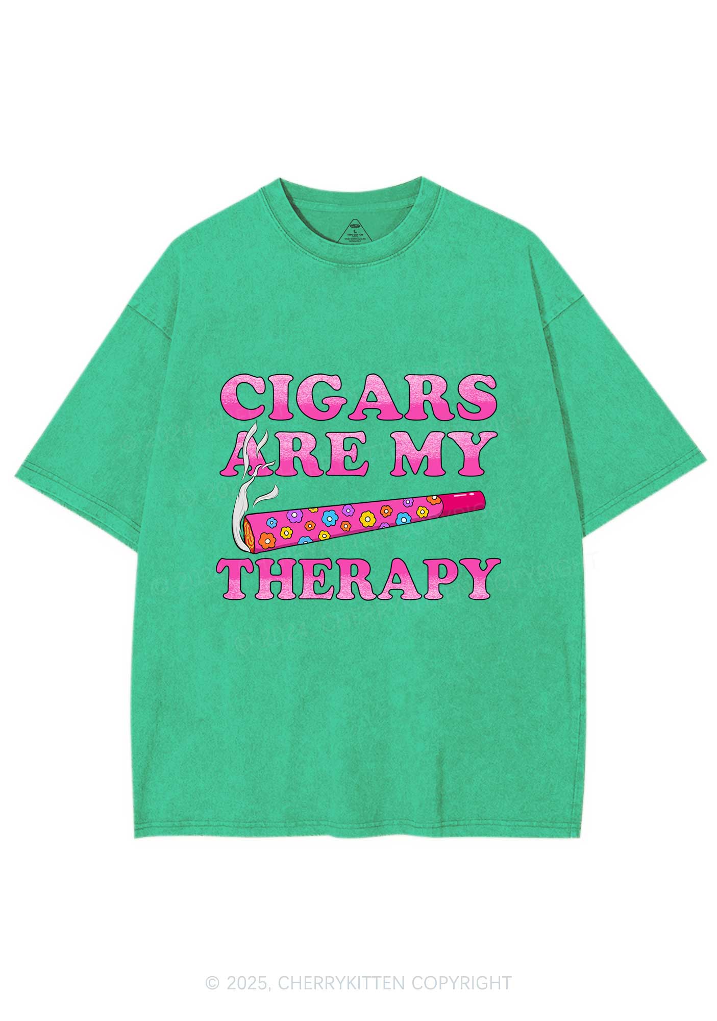 Cigars Are My Therapy Y2K Washed Tee Cherrykitten