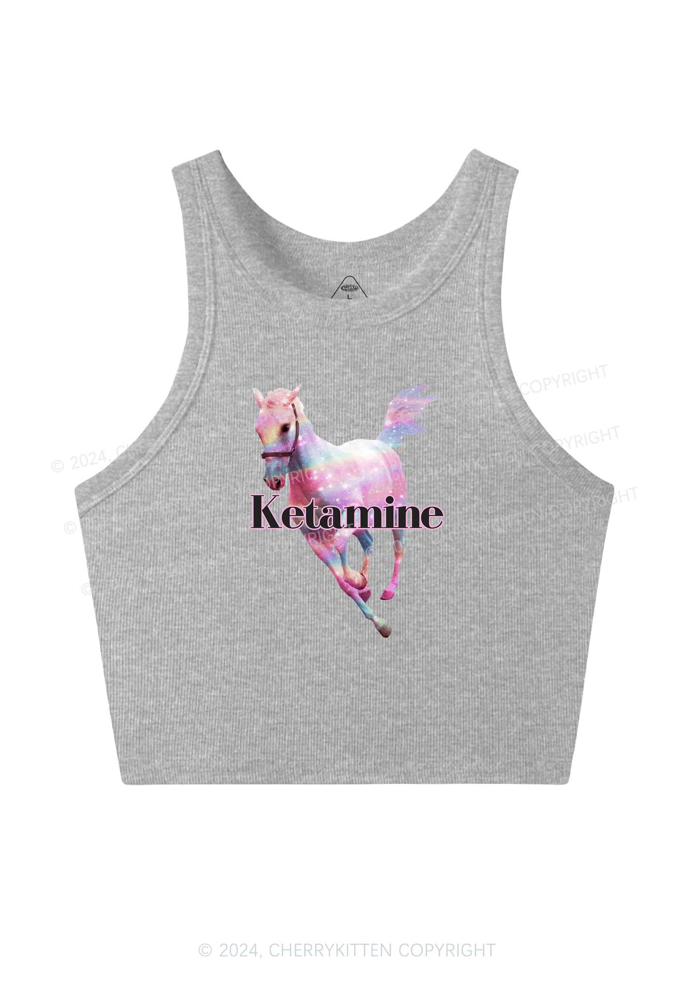 Pink Horse Y2K Crop Tank Top Cherrykitten