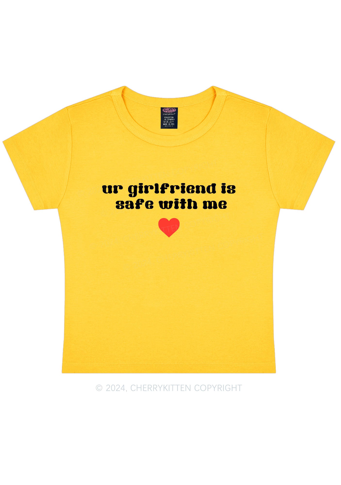 Ur Girlfriend Is Safe With Me Y2K Baby Tee Cherrykitten