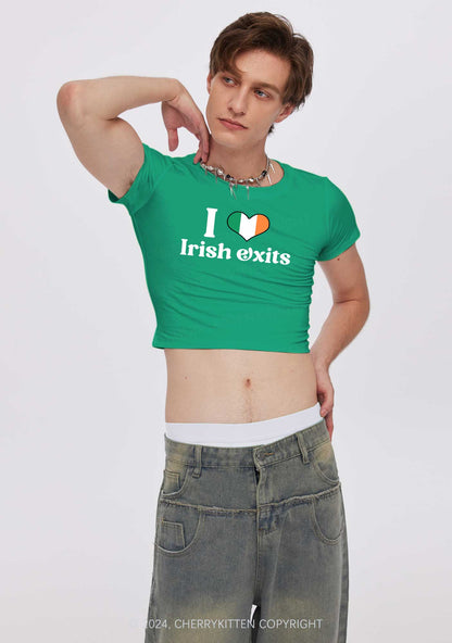 I Love Irish Exits St Patricks Y2K Baby Tee Cherrykitten