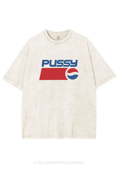 Red Blue Puxxy Y2K Washed Tee Cherrykitten