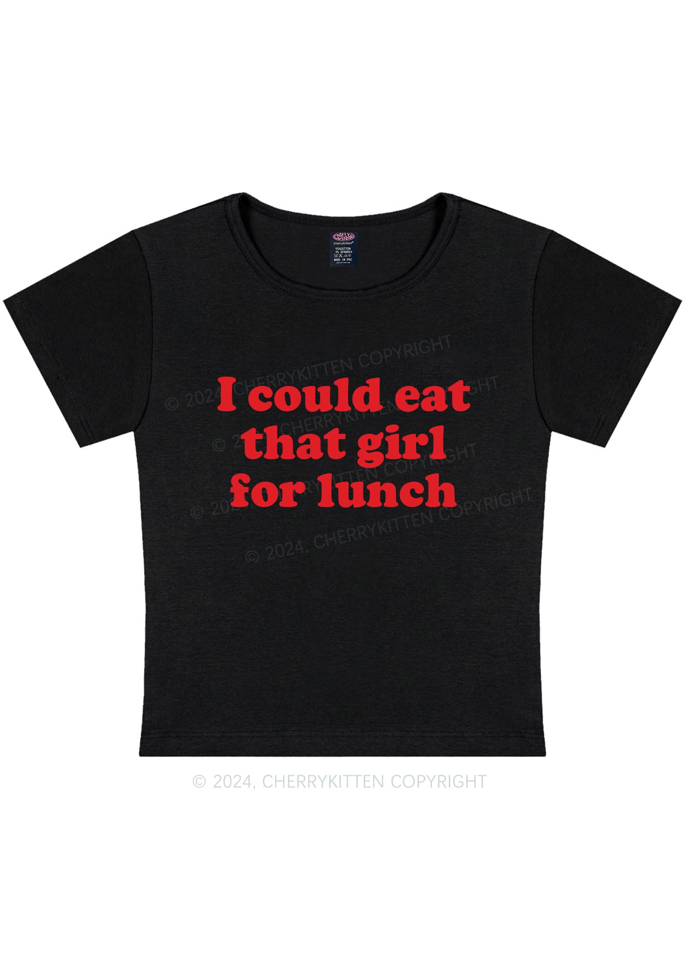 Curvy Eat That Girl For Lunch Y2K Baby Tee Cherrykitten