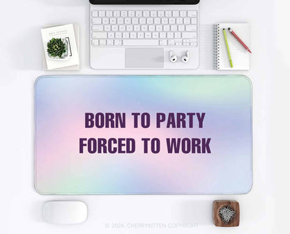 Born To Party Y2K Desk Mat Cherrykitten