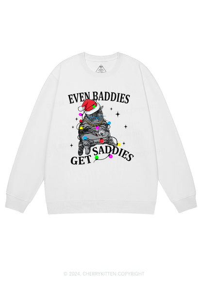 Christmas Baddie Cat Y2K Sweatshirt Cherrykitten