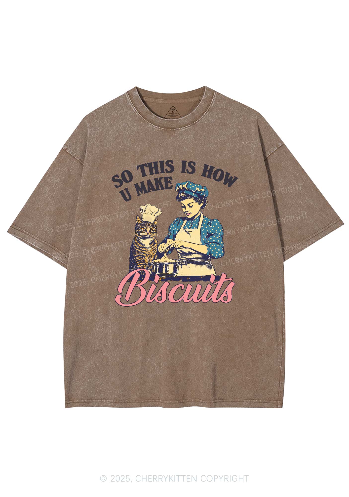 How U Make Biscuits Y2K Washed Tee Cherrykitten