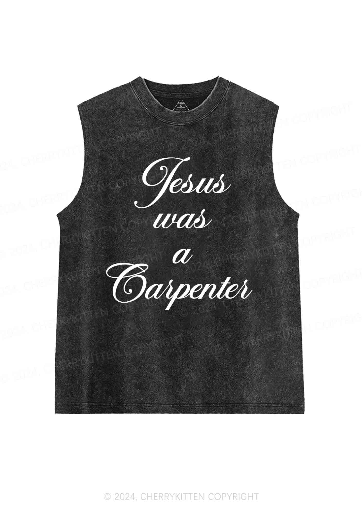 Jesus Was A Carpenter Y2K Washed Tank Cherrykitten