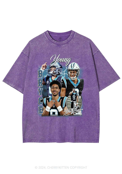 Blue Young Y2K Super Bowl Washed Tee Cherrykitten